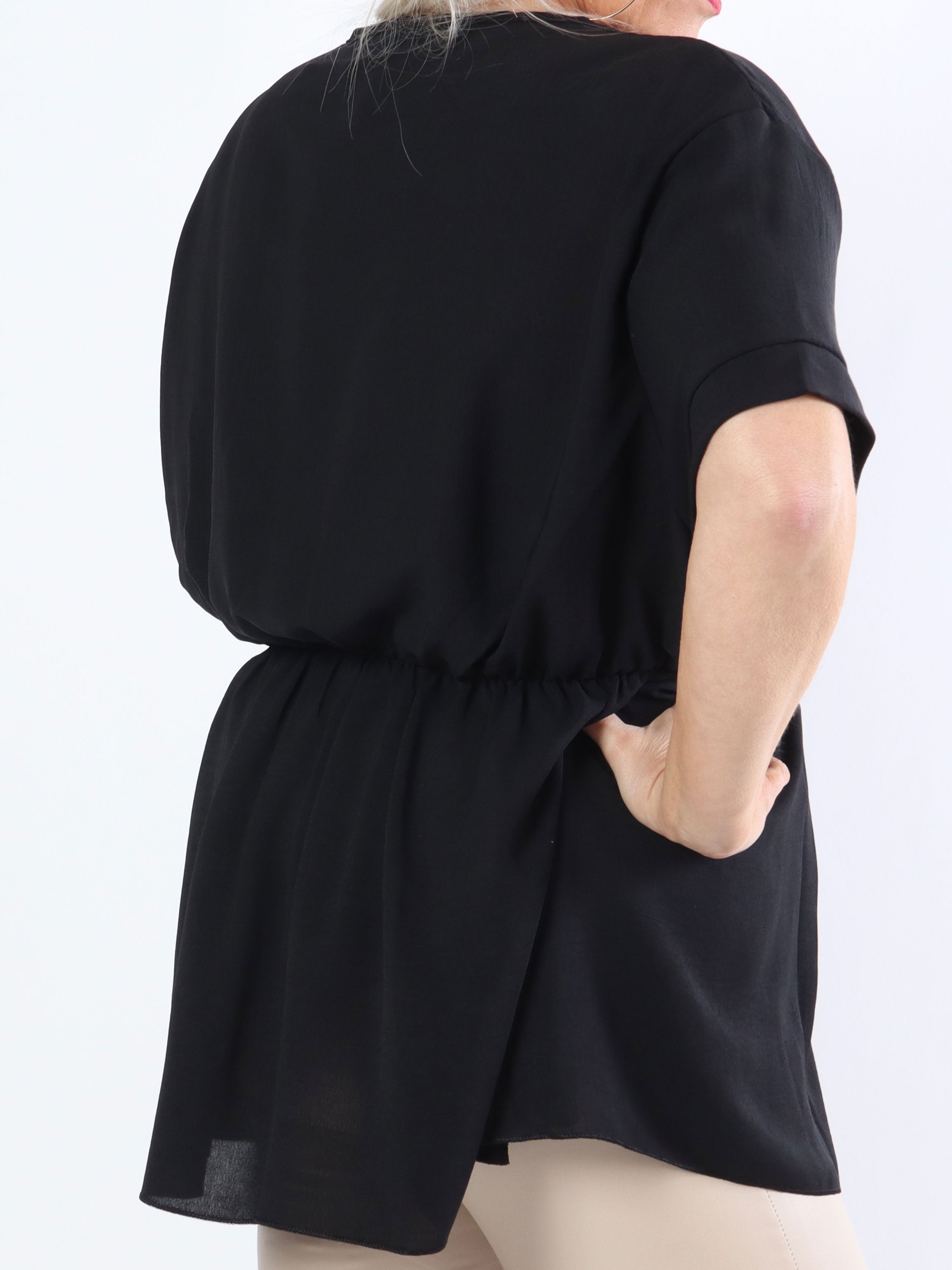 Hermina - Sød plus size bluse med elastik i taljen